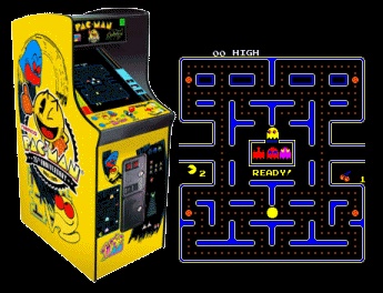Pacman: el fam�s joc dels ?comecocos?, que va ser un dels jocs m�s jugats en les m�quines recreatives dels anys 80 i un cl�sic en el m�n dels videojocs.